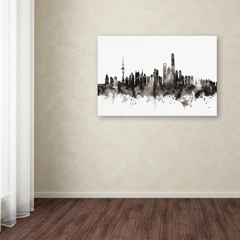 « shanghai china horizon iii », impression sur toile, H 12 po x l 19 po x P 2 po
