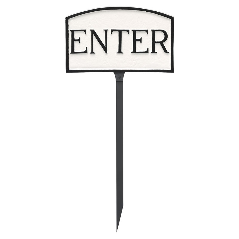 Enter Statement Garden Sign, White/Black