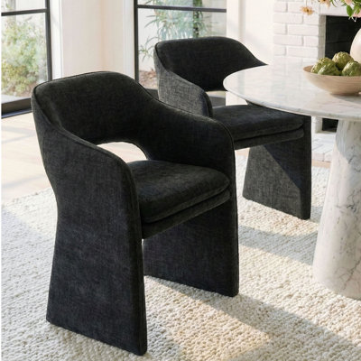 19" Seat Height Fabric Upholstered Dining Armchair