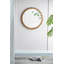 D34 "Miroir rond en bois avec cadre perlé