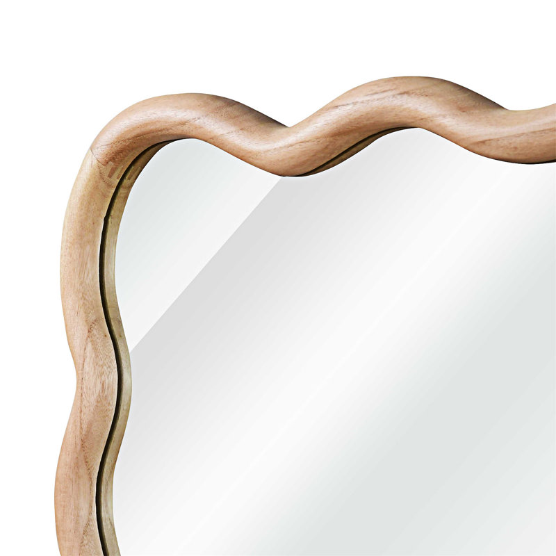 Miroir décoratif rectangulaire, 40,01 po x 30,01 po, Bois naturel