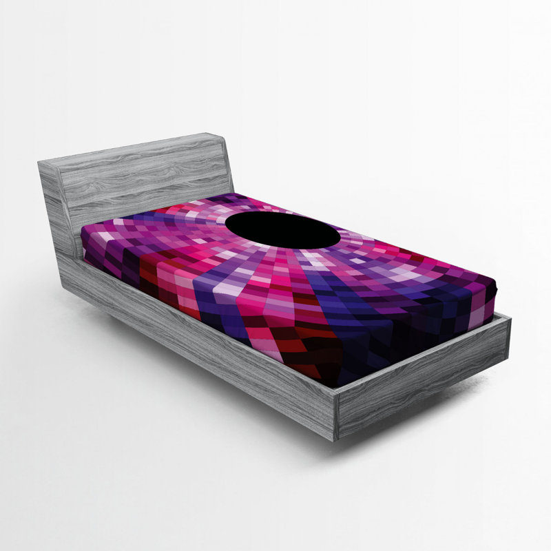 Microfiber Geometric Fitted Sheet, Twin XL Fitted Sheet