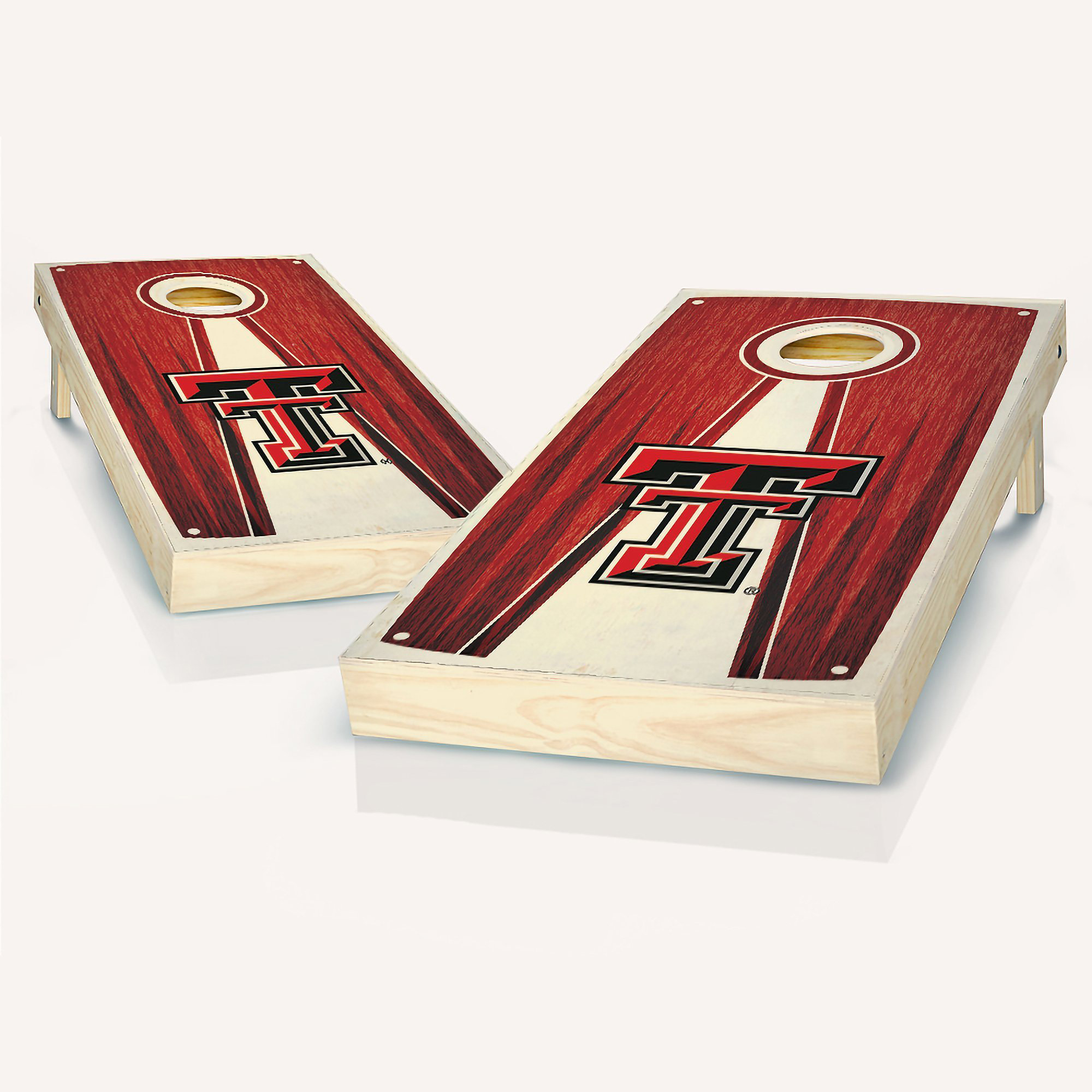 Skip's Garage 2' x 4' NCAA Team Pyramid Solid Wood Cornhole Set with ...