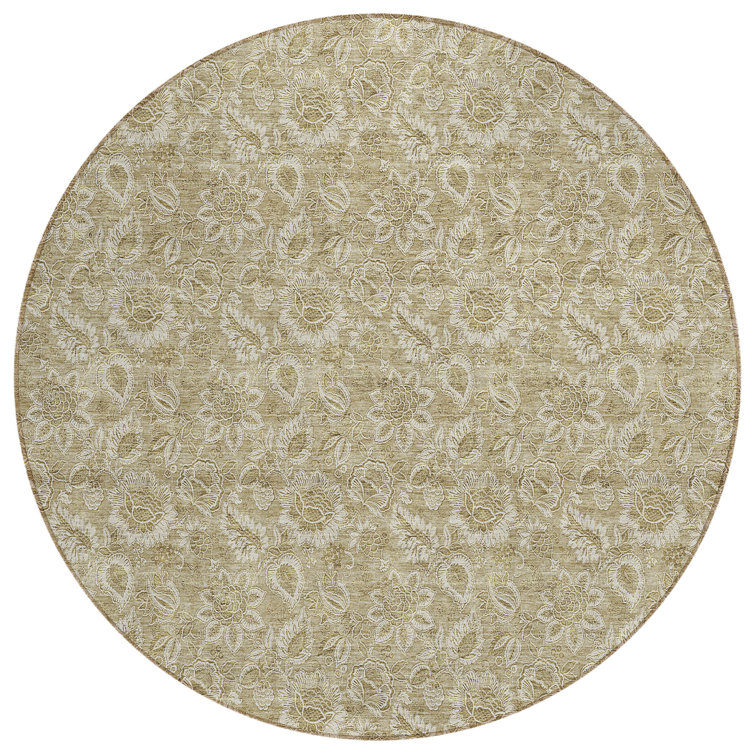 Washable Floral Indoor / Outdoor Rug