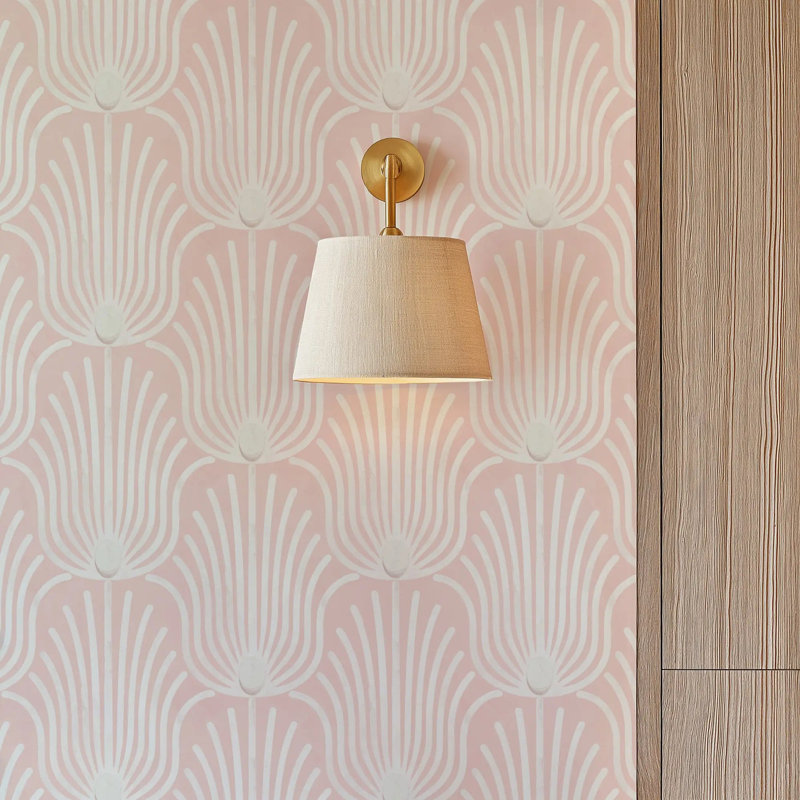 Plume Carlyle - Papier peint, Rose corail, Papier de qualité supérieure, Non-Pasted