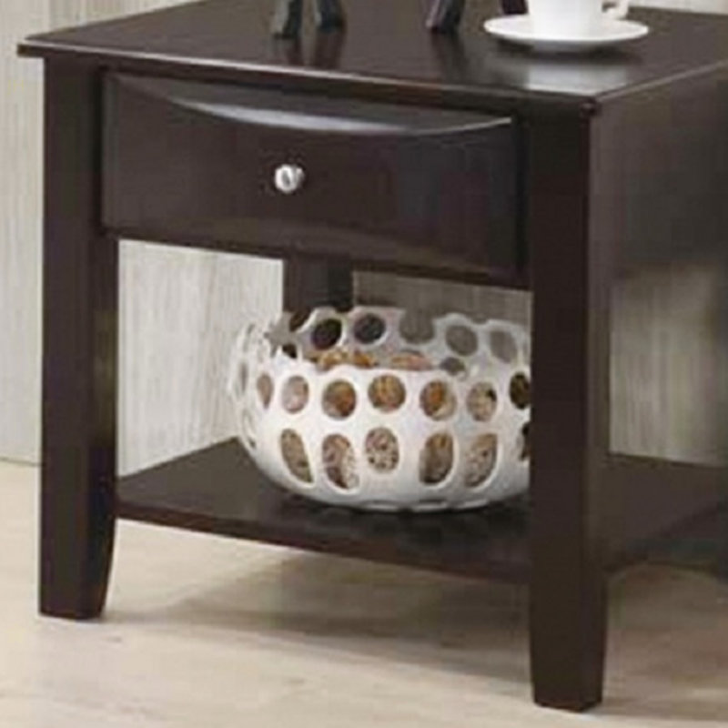 Table de bout simple en bois avec table de bout et tiroir d'appoint
