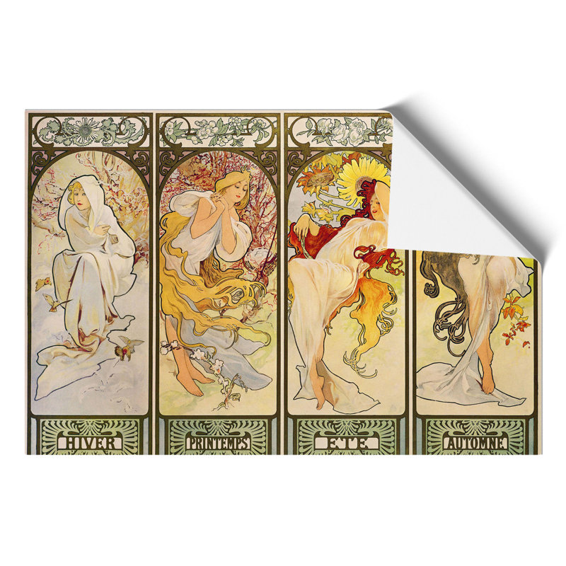 The Four Seasons by Alphonse Mucha - Frameless Print, 21cm H x 30cm W x 0.1cm D