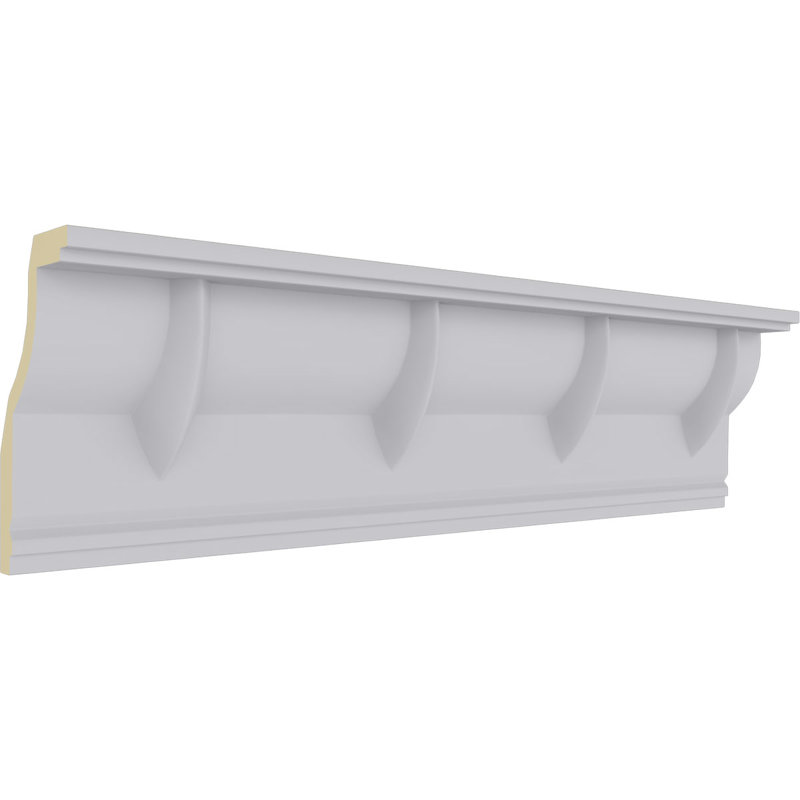 White Polyurethane Decorative Crown Moulding 94.5"