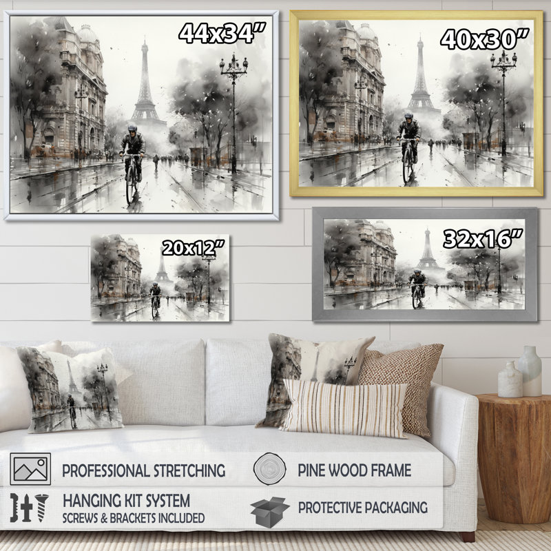 Paris Rue De Rivoli - Cityscapes Wall Art Prints, H 12 po x l 20 po, Cadre flottant noir