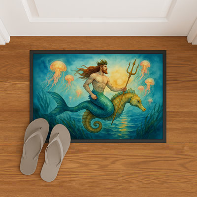 Mermman and Seahorse Doormat