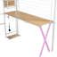 Lit mezzanine innovant en métal intégré avec poste de travail, garde-robe, escalier de rangement et éclairage à DEL pour une économie d'espace et de vie fonctionnelle