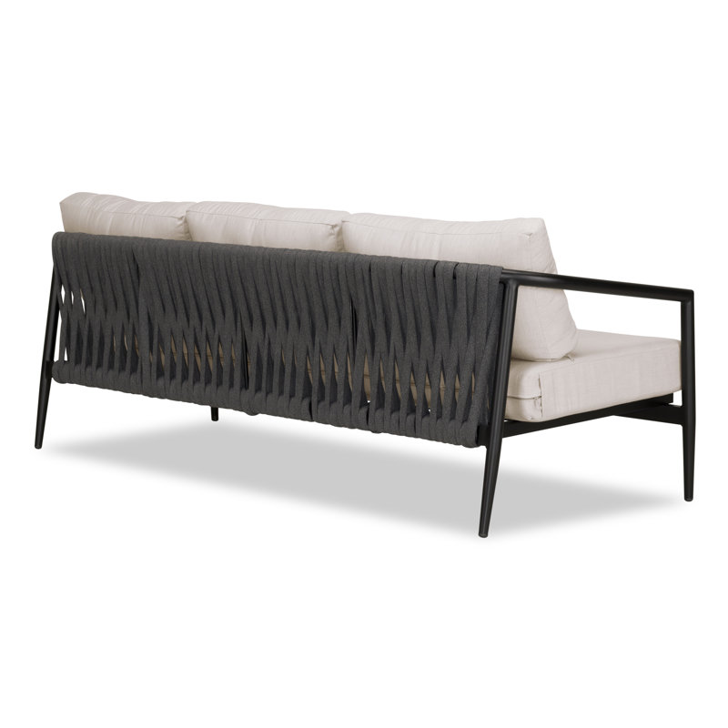Outdoor 3 - Seat Patio Sofa, Cast Silver Sunbrella®, Black