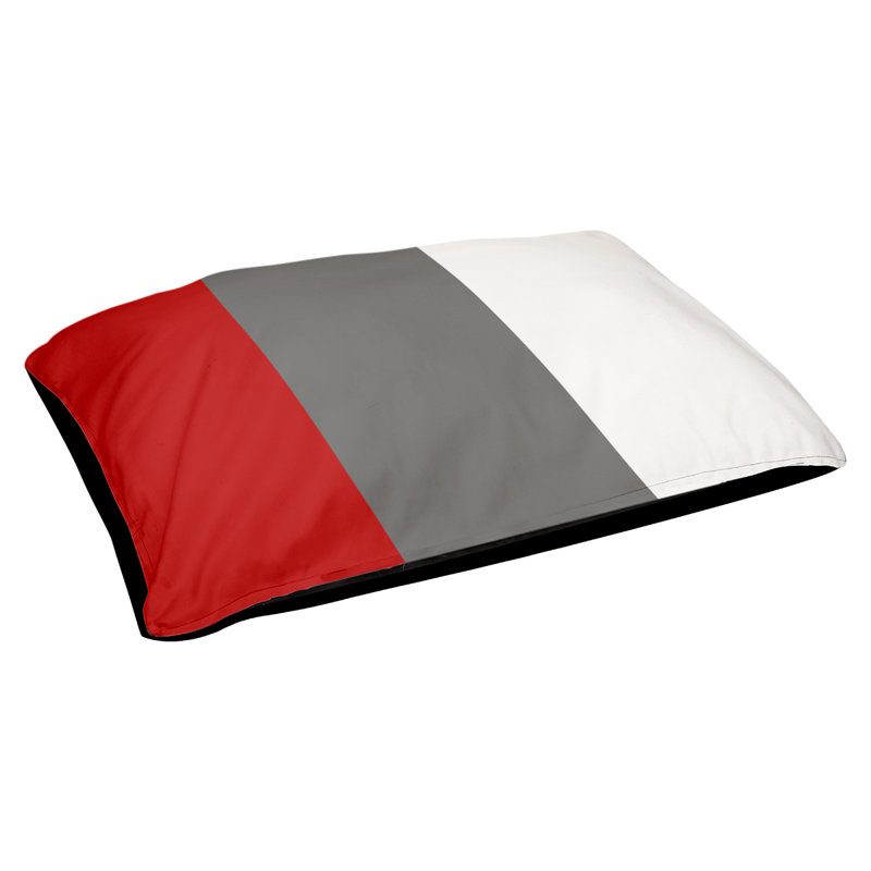 Coussin Atlanta, Grand (l 40 po x P 30 po x H 6,5 po), Scarlet/Gray/White