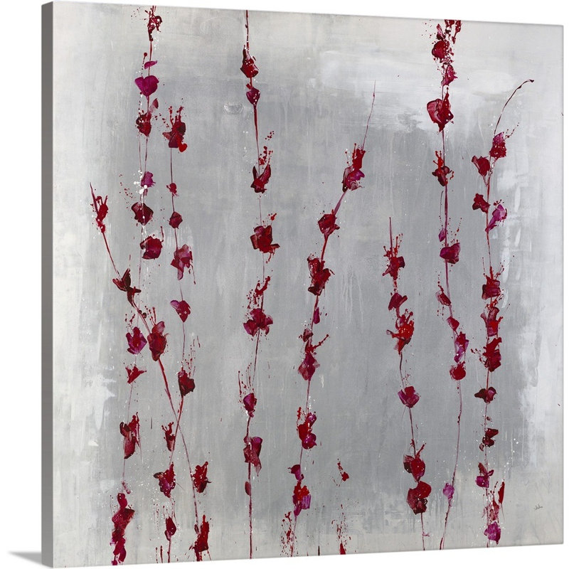 « grenades fleur », peinture sur toile, Toile tendue, H 12 po x l 12 po x p 1,25 po