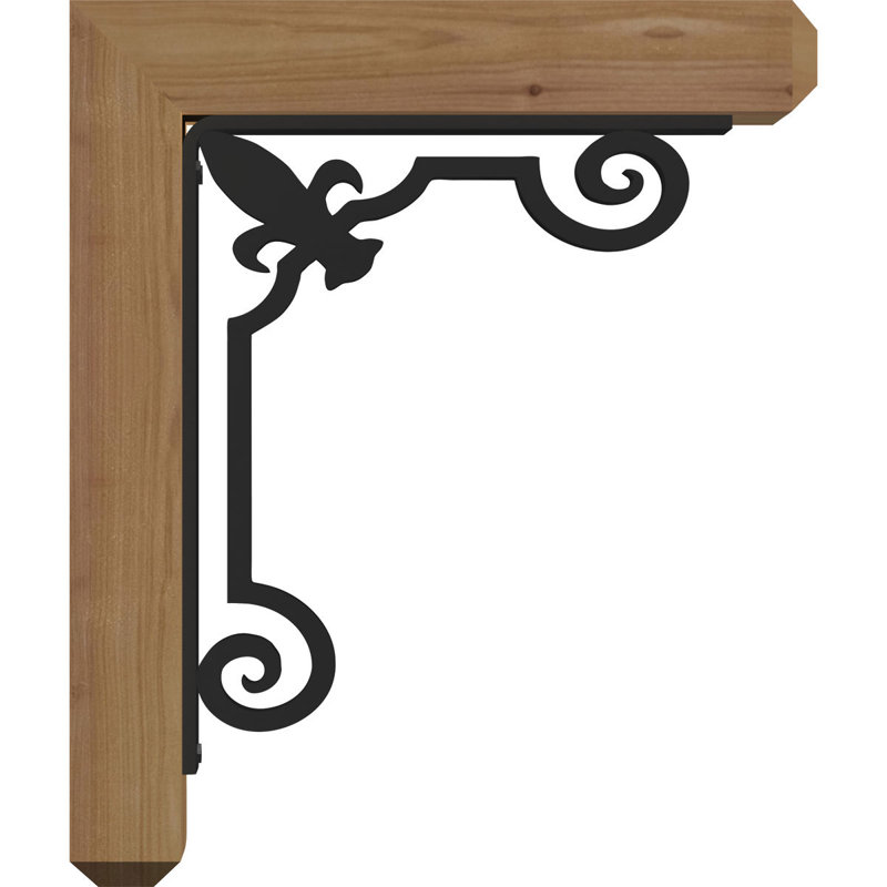 Fleur de lys triple support artisanal Ironcrest, H 16 po x P 14 po, Cèdre rouge de l'Ouest l 3 1/2 po x T 2 po (lisse