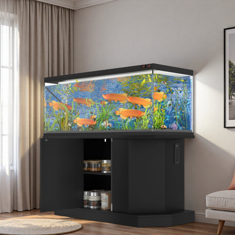 Support pour aquarium moderne avec prise de courant et armoire de rangement