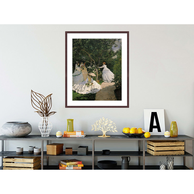 «Women in the Garden» par Claude Monet, impression giclée encadrée, H 40,16 po x l 33,5 po