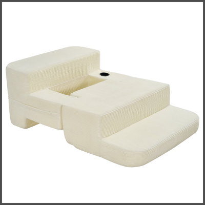 Canapé à compression simple multifonctionnel, convertible en bureau d'ordinateur et bureau simple, revêtement en velours côtelé, siège confortable, idéal pour les employés de bureau