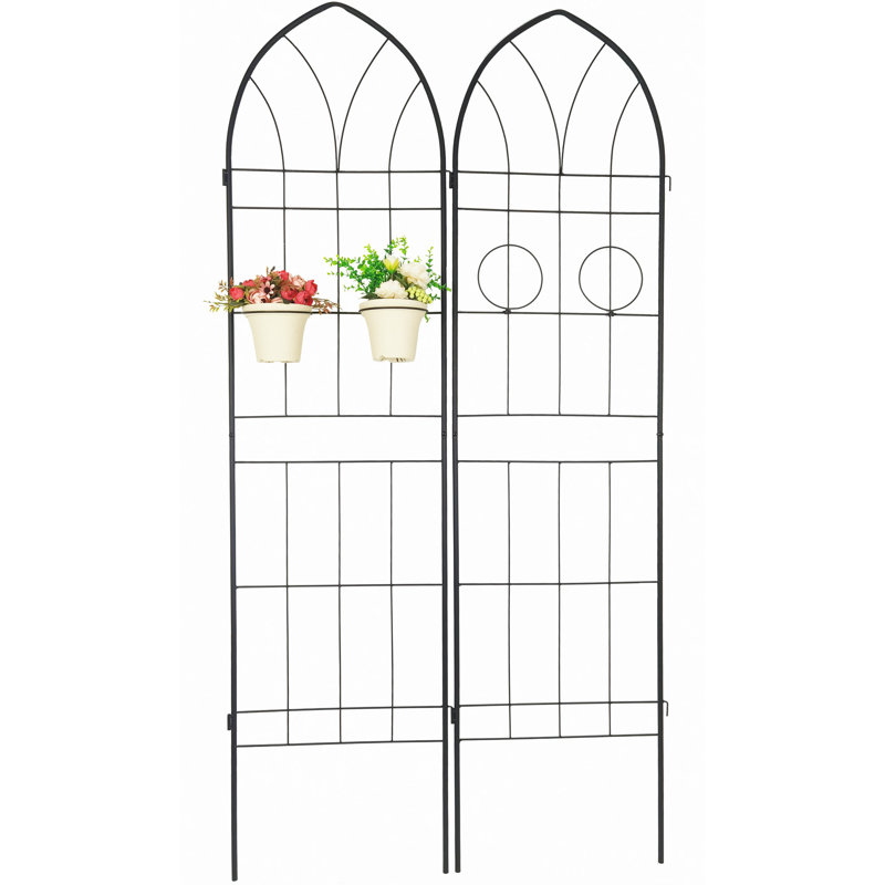 Barrière de jardin, paquet de 2 treillis de jardin en métal antirouille pour plantes grimpantes