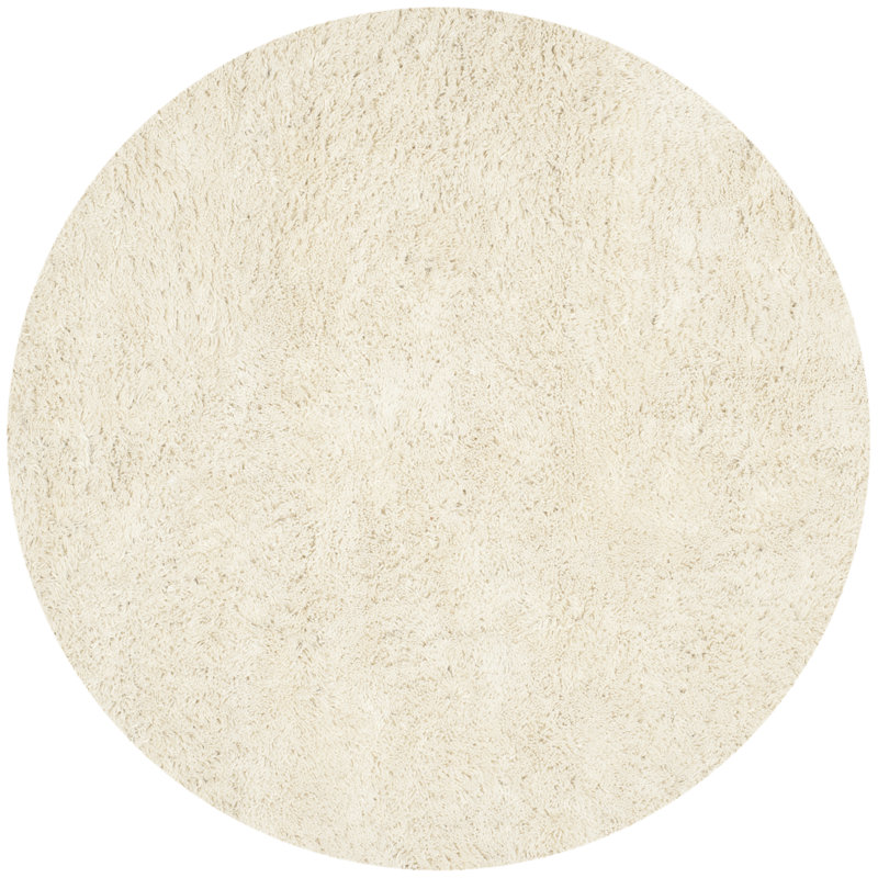 Assar Handmade Shag Ivory Rug, Round 4'
