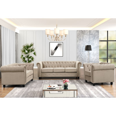 Anavi 3-Piece Tufted Living Room Set