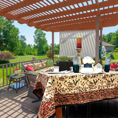 Block Print Cotton Floral Tablecloth Collection