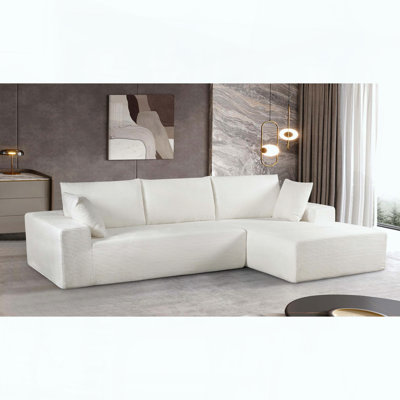 Convertible Sectional Sofa with Full Foam Cushioning and No Assembly Required