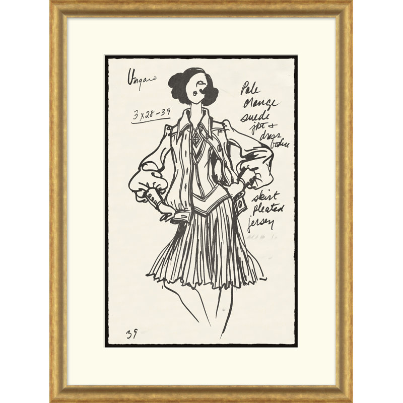 Vintage Fashion Sketches Print by Esther Larson