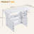 Multi - Functional 47 Inch White Folding Table With Storage And Mobility For Small Spaces, Practical Style Five Shelves Universal , Perfect Kitchen Areas,