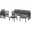 Outdoor Conversation Set 5 Places With 2 Sofas, 1 Armchair And 1 Coffee Table Grey