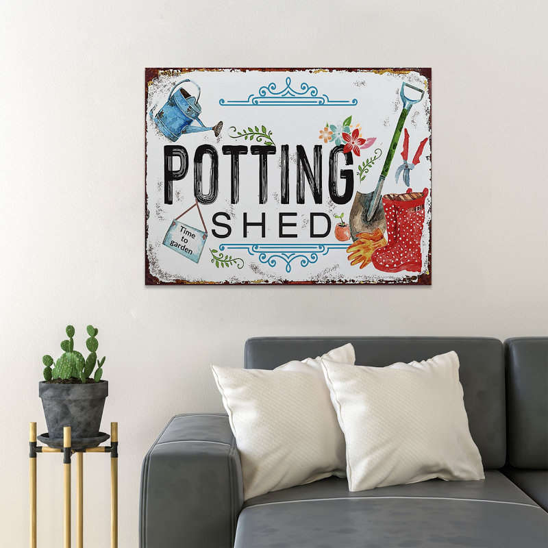 Outils de jardinage - remise en pot - 1 pièce, impression sur toile tendue, H 24 po x l 36 po x P 2 po