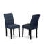 L'ensemble de table de salle à manger 7 pièces se compose d'une table en bois et de 6 chaises de salle à manger Modren en tissu bleu marine foncé avec dossier élégant - finition noire-205463655-205463652-241490689
