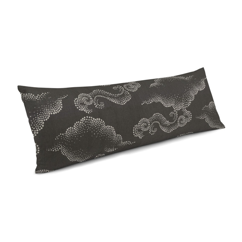 Housse et insert de coussin rectangulaire Cloudburst, Gris charbon, 12 po x 24 po