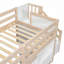 Lit mezzanine simple en bois avec escalier, tiroir et tablette