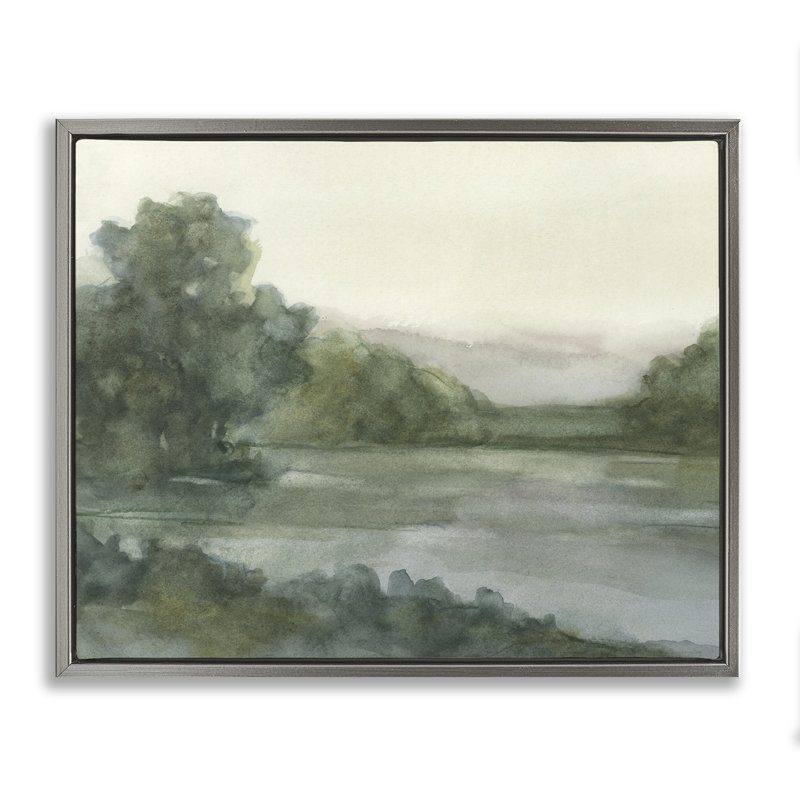 «Mauve Mountain View», art mural encadré par Floater, Cadre flottant gris lustré, H 25 po x l 31 po