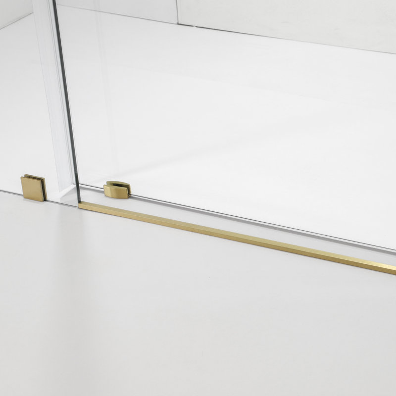 60" x 78" Brushed Gold Frameless Sliding Shower Door