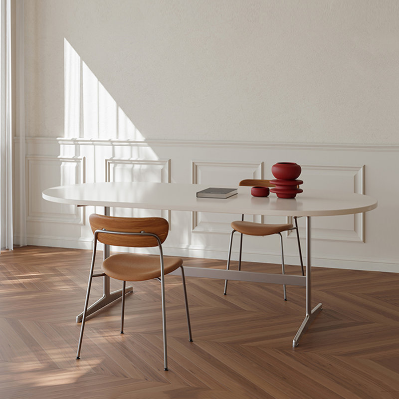 Narvin Oval Dining Table, 29.52"H x 70.86"L x 35.43"W