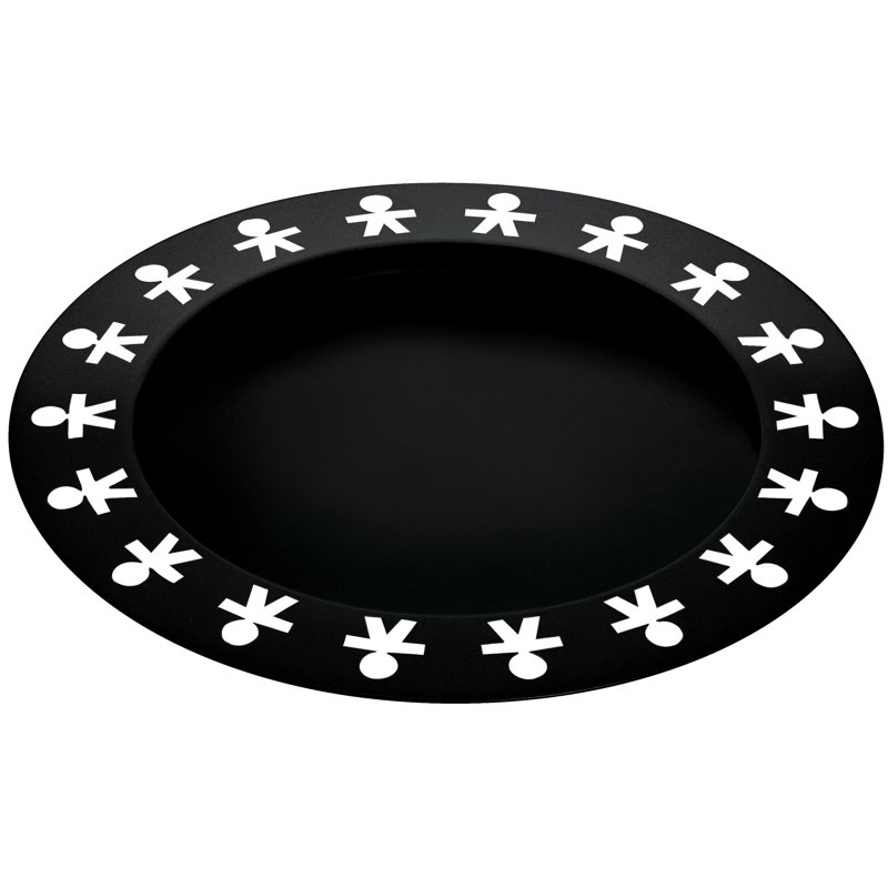 Girotondo Round Tray, Black