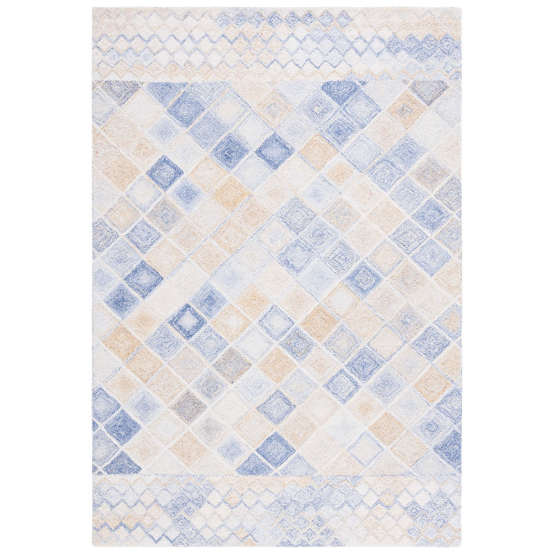 Tapis à motif géométrique abstrait touffeté à la main Shelana, Rectangle de 5 pi x 8 pi