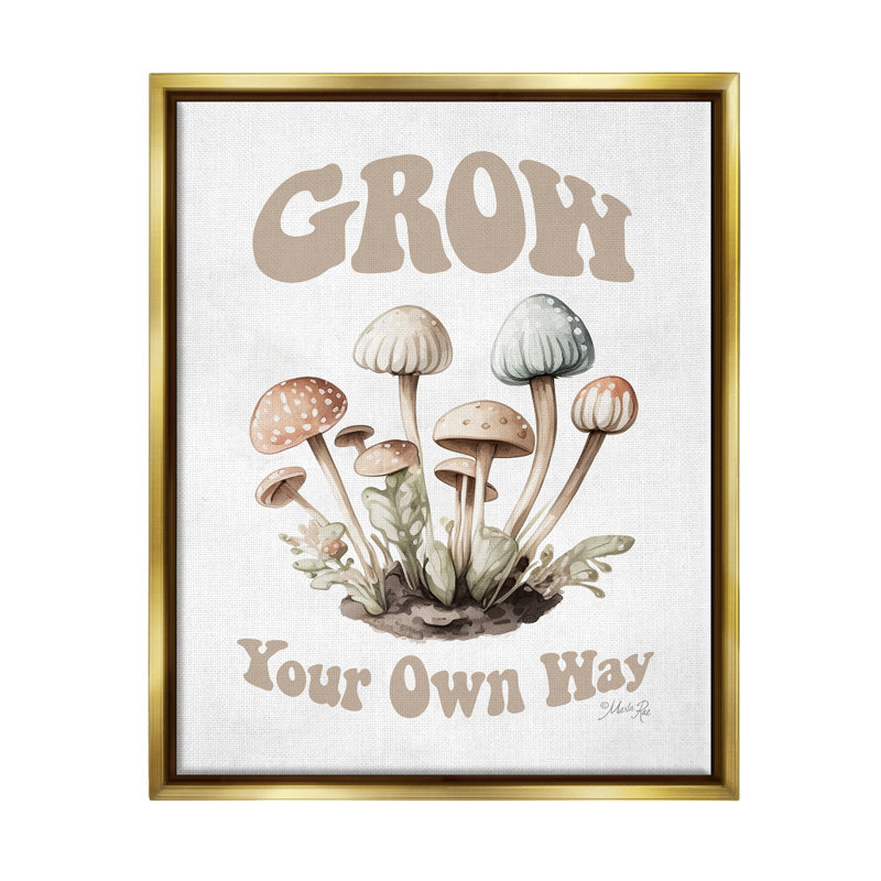  Groovy Mushroom Grow, encadré sur bois par Marla Rae, impression, H 21 po x l 17 po x P 1,7 po