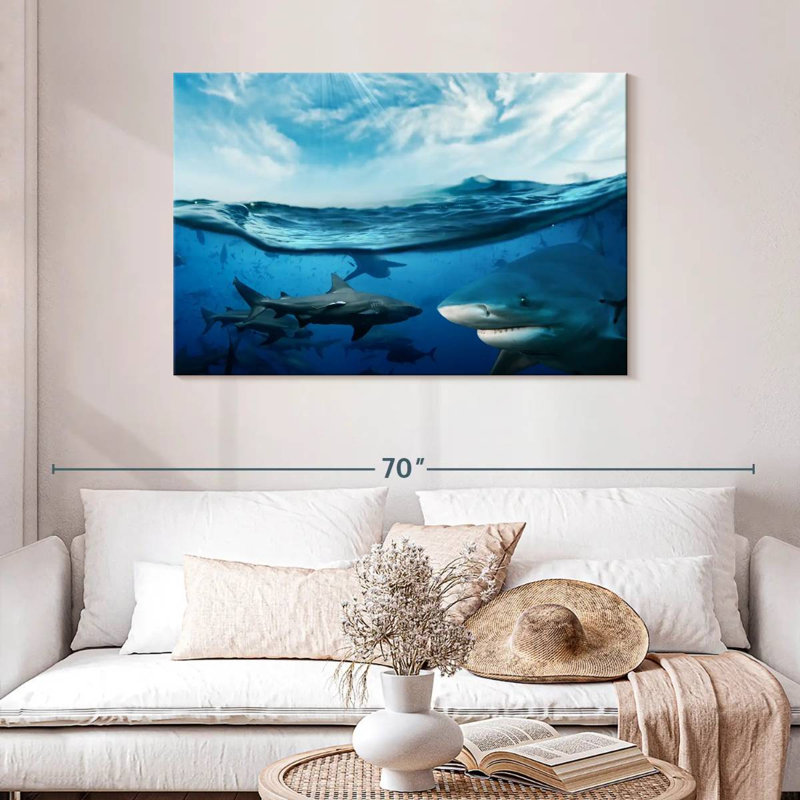 Shiver Of Sharks Sunshine, 30" H x 45" W