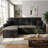 83.5"Sectional Sleeper Sofa with Pull-Out Bed, Plush Corduroy L-Shaped Modular Couch with Storage Chaise and USB Charging-2128405428