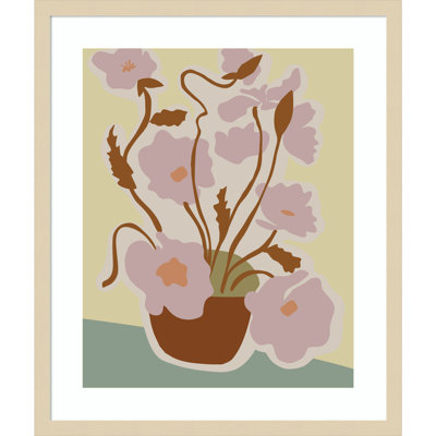 Expressive Abstract House Plant Pink Print