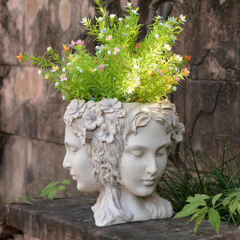 Lady Head Bust Flower Planter Plant Pot