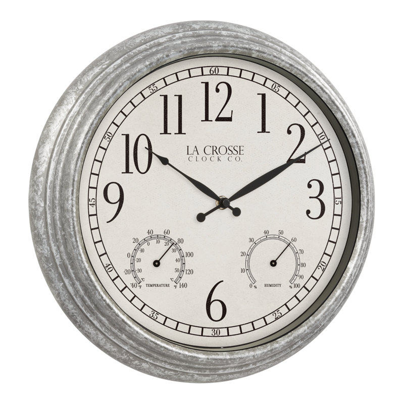 Savayah 14 Inch Galvanized Quartz Clock