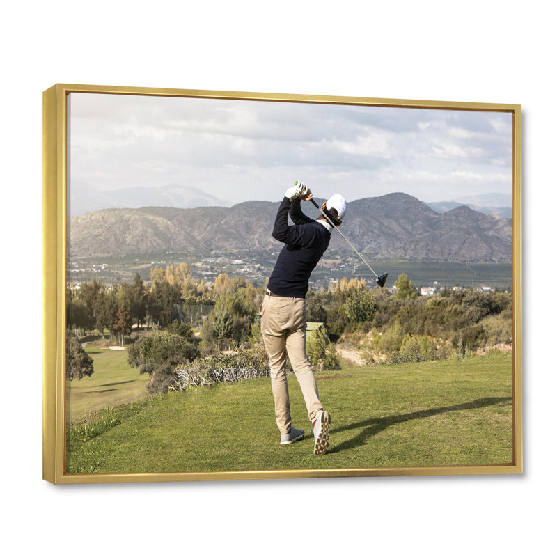 «Golf Swing Harmony II», reproduction sur toile, H 24 po x l 32 po x P 1 po, Cadre flottant doré