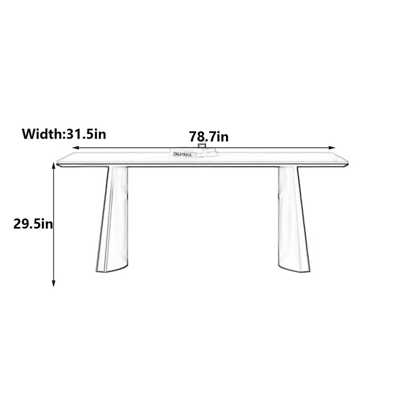 Table de salle à manger Luxury, 29.5" H x 78.7" L x 31.5" W