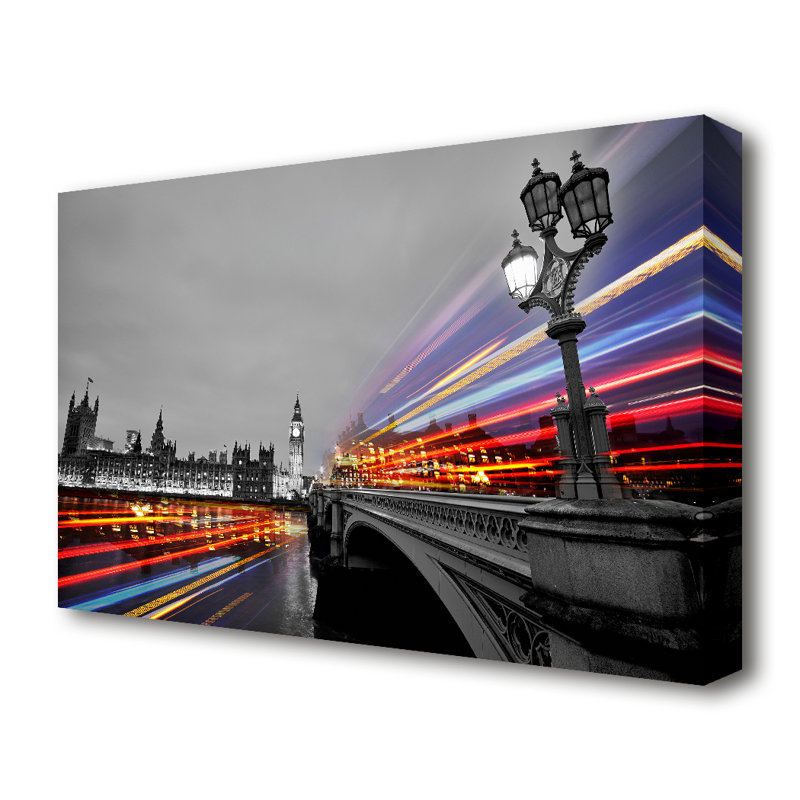 Tower Bridge Speed Of Light 3 London - Wrapped Canvas Print, 81.3 cm H x 121.9 cm W
