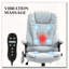 Microfiber Massage Desk Chair With Heat Function And Reclining Backrest-1969393309