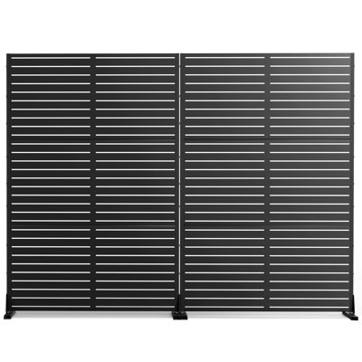 72" H x 47" W Metal Privacy Screen, Outdoor Privacy Screens - Decorative Outdoor Divider with Stand, Outdoor privacy Panels for Balcony & Patio by UFURYRIDE